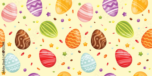 Easter eggs seamless print. 