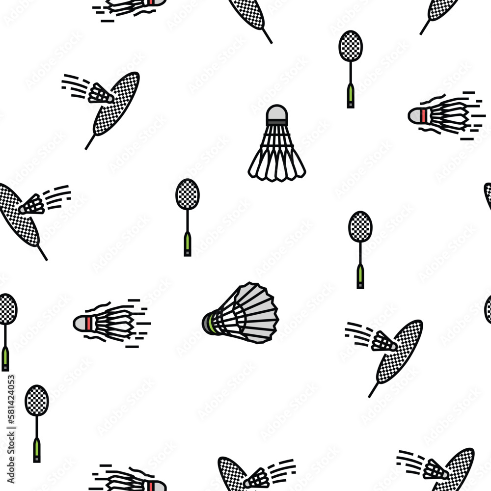 badminton shuttlecock sport vector seamless pattern