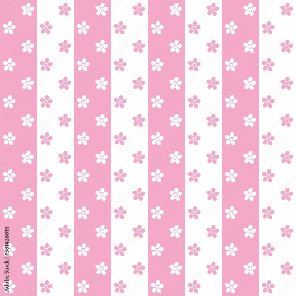 tiny flower seamless pattern isolated on pink and white background