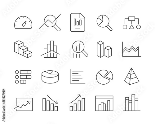 Charts Icons - Vector Line. Editable Stroke.