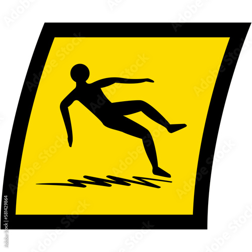 sticker slippery surface warning safety protection sign symbol 