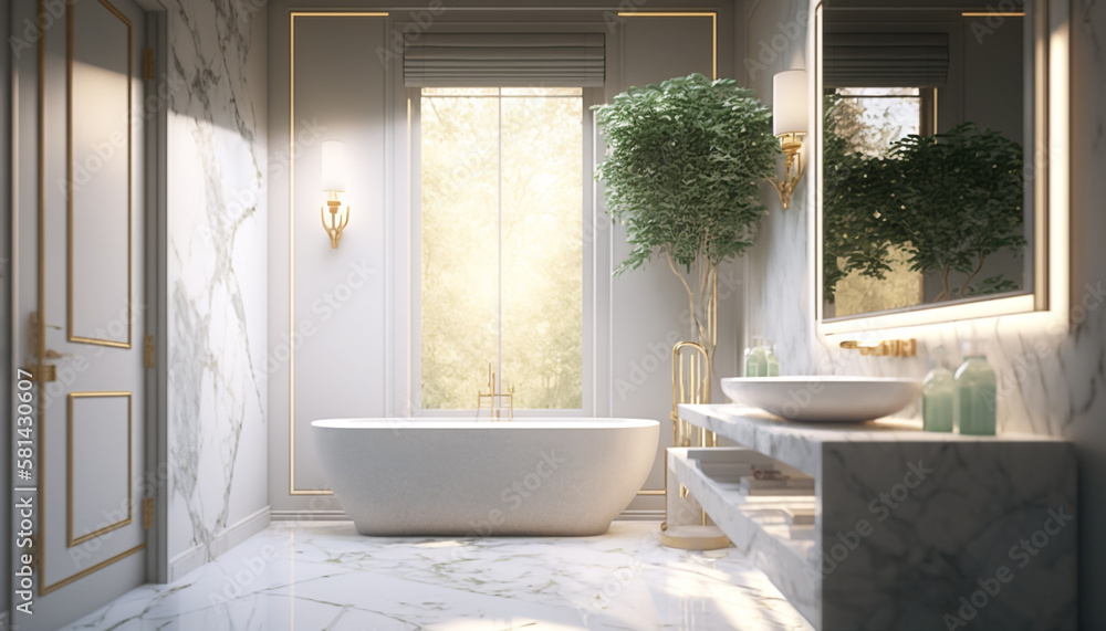 design concept luxurious spa like bathroom. Generative AI