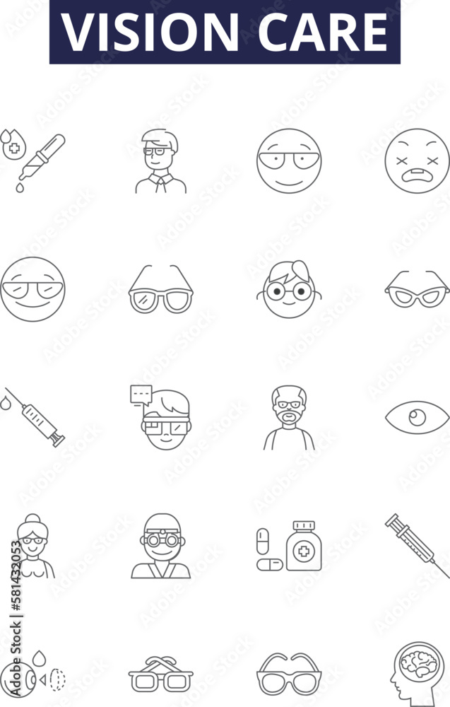 Vision care line vector icons and signs. Optometry, Ophthalmology ...