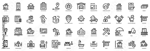 Real estate set icon. Simple vector illustration
