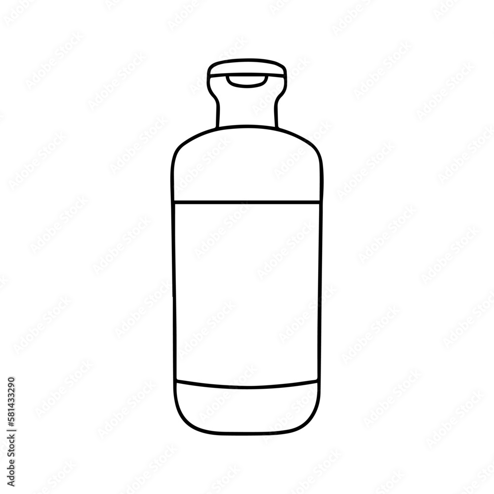 Linear shampoo bottle. Cosmetic package collection for shampoo. Vector illustration. Linear shampoo bottle. Cosmetic package collection for shampoo. Vector illustration.