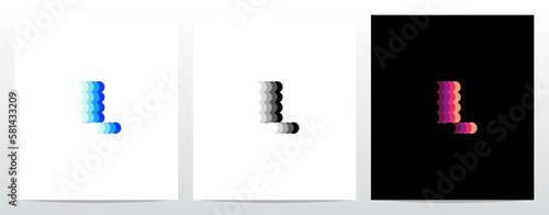 Circles Gradient Letter Alphabet Logo Design L
