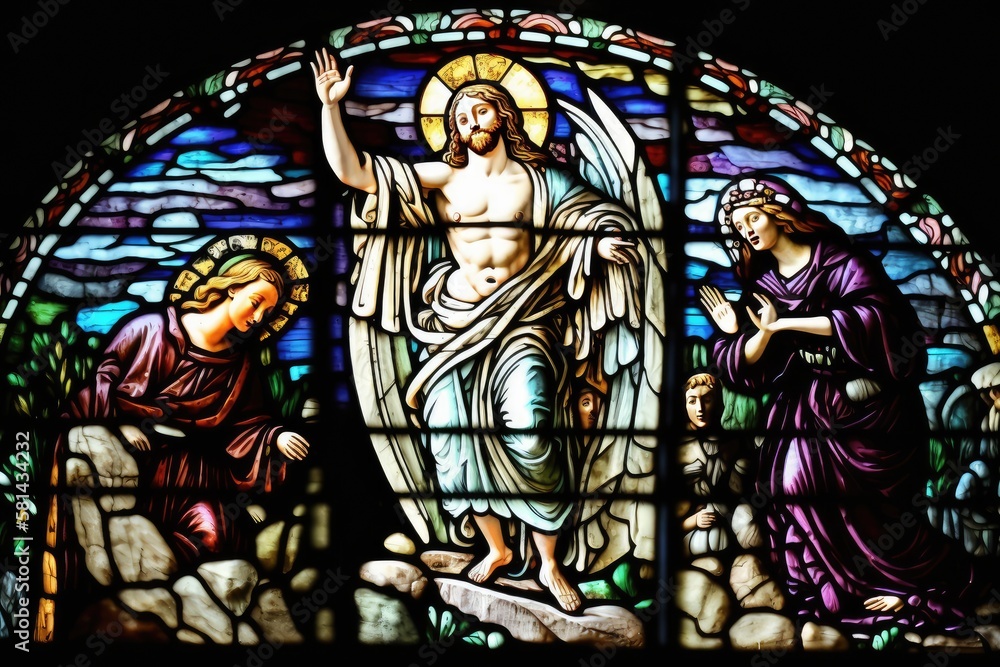 Obraz premium stained glass window in saint cathedral