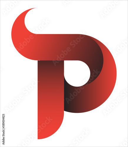3D Icon letter P symbol modern Alphabet creative element