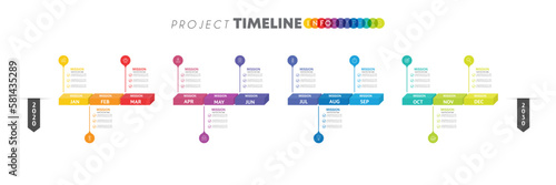 infographic Project timeline graph for 12 months modern diagram calendar, presentation vector infographic.