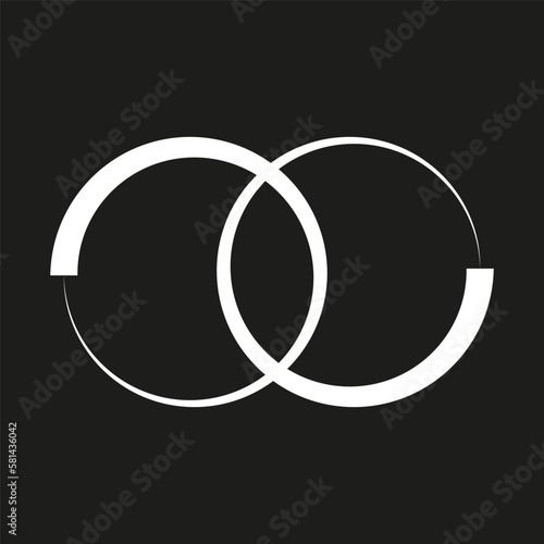 wedding template with two circles. Vector illustration.