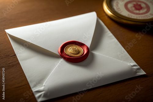 A plain white envelope with a red wax seal - symbolizing the idea of confidentiality and privacy