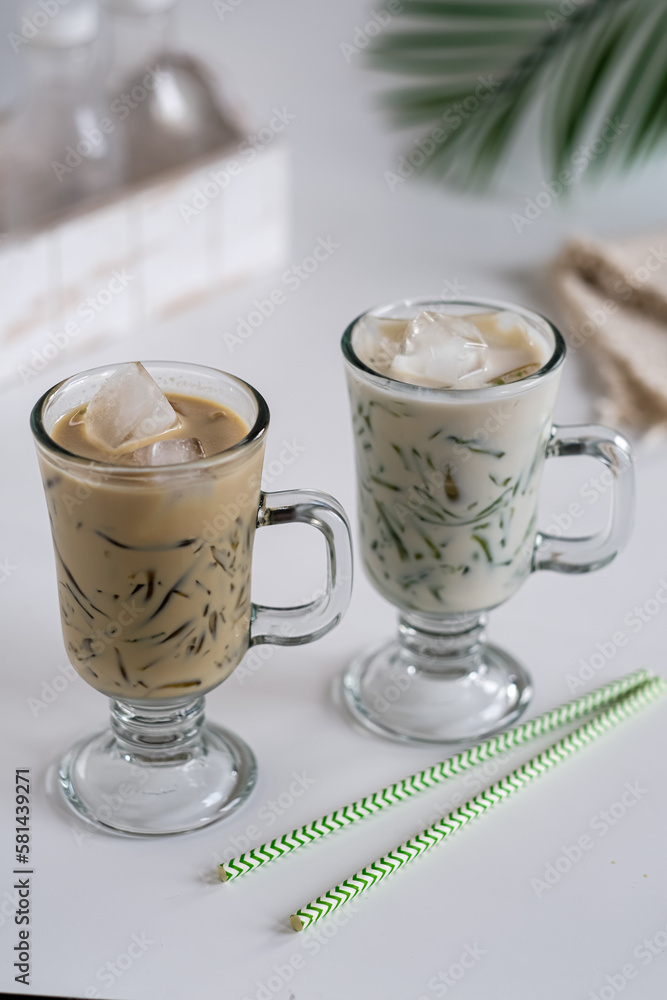 grass jelly in coconut milk and palm sugar grass jelly in coconut milk and palm sugar