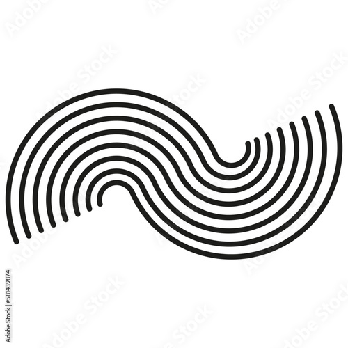Parallel curved lines. Abstract geometric pattern. Vector illustration.