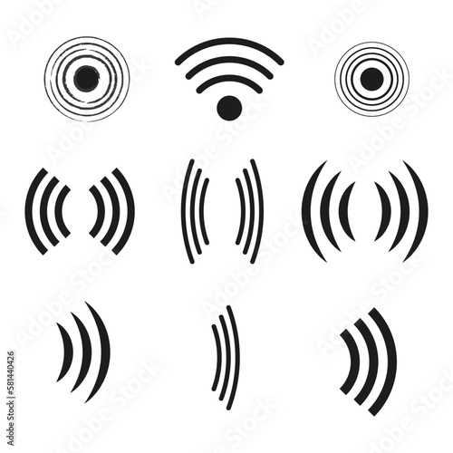 Wifi icons. Mobile phone. Wave logo. Internet network. Vector illustration.