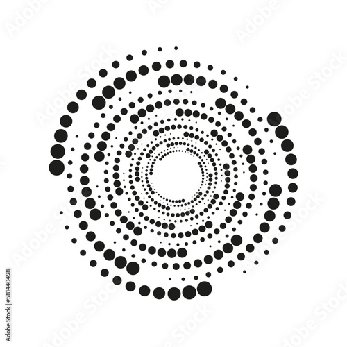 Circle spiral dots. Design element. Geometric pattern. Vector illustration.