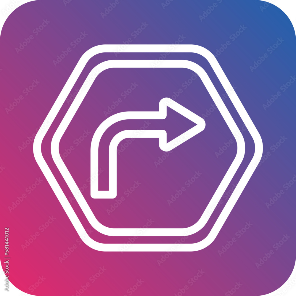 Vector Design Turn Right Icon Style Vector Design Turn Right Icon Style