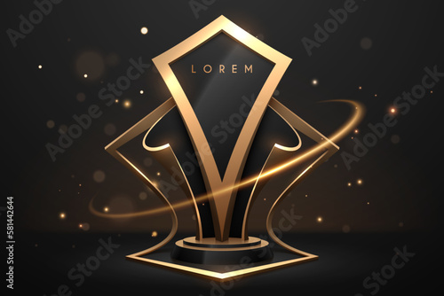 Black and gold award template on black background