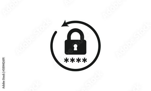 Change password vector icon, Lock reload icon
