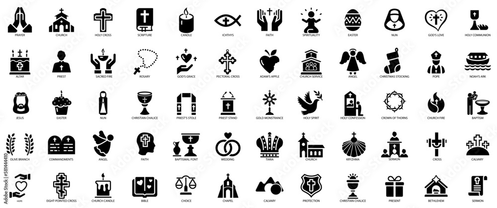 Φωτογραφία Religious icons. Christian vector set icon