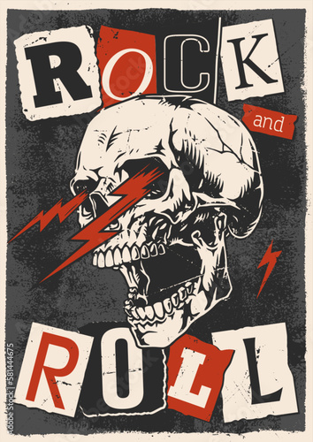 Rock and roll colorful poster