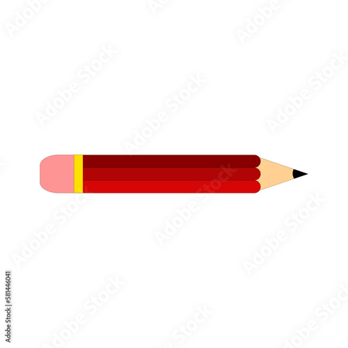 red pencil isolated on white