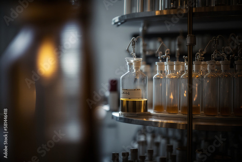 a laboratory with test tubes and scientific equipment  representing the biotech and pharmaceutical industry