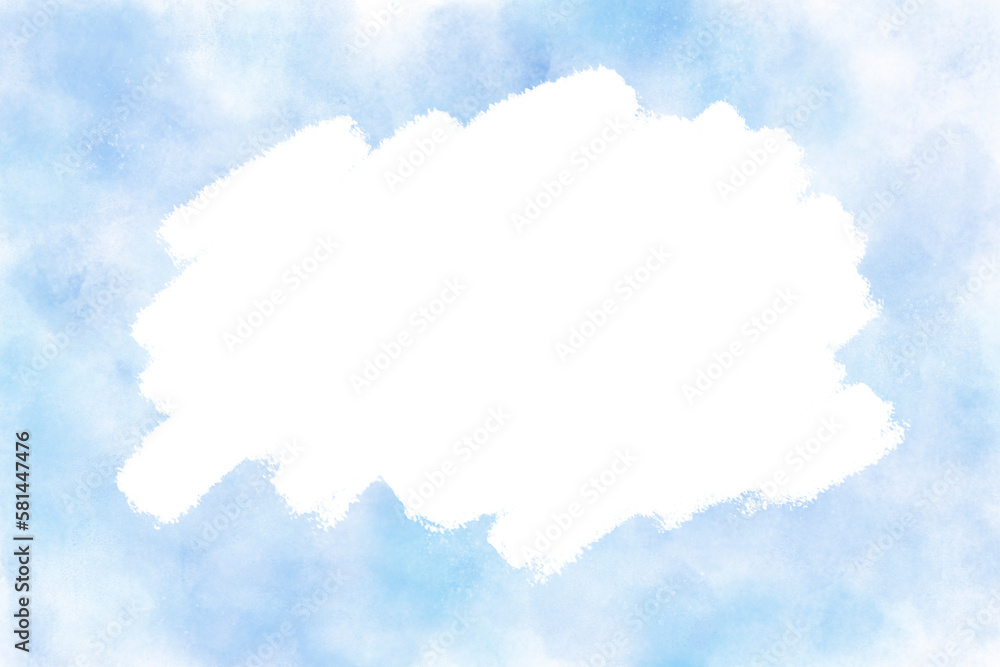 チョークで描かれた白いフレームと青空の背景 チョークで描かれた白いフレームと青空の背景