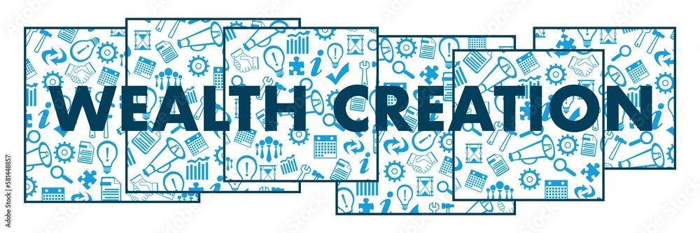 Wealth Creation Business Texture Blue Squares Text Horizontal Wealth Creation Business Texture Blue Squares Text Horizontal