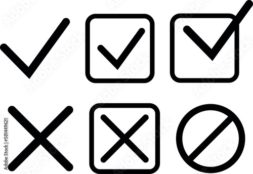 Check mark icon. Confirm, deny, or prohibit. Simple illustration in black. Free Download Check mark icon. Confirm, deny, or prohibit. Simple illustration in black. - GFXLoad