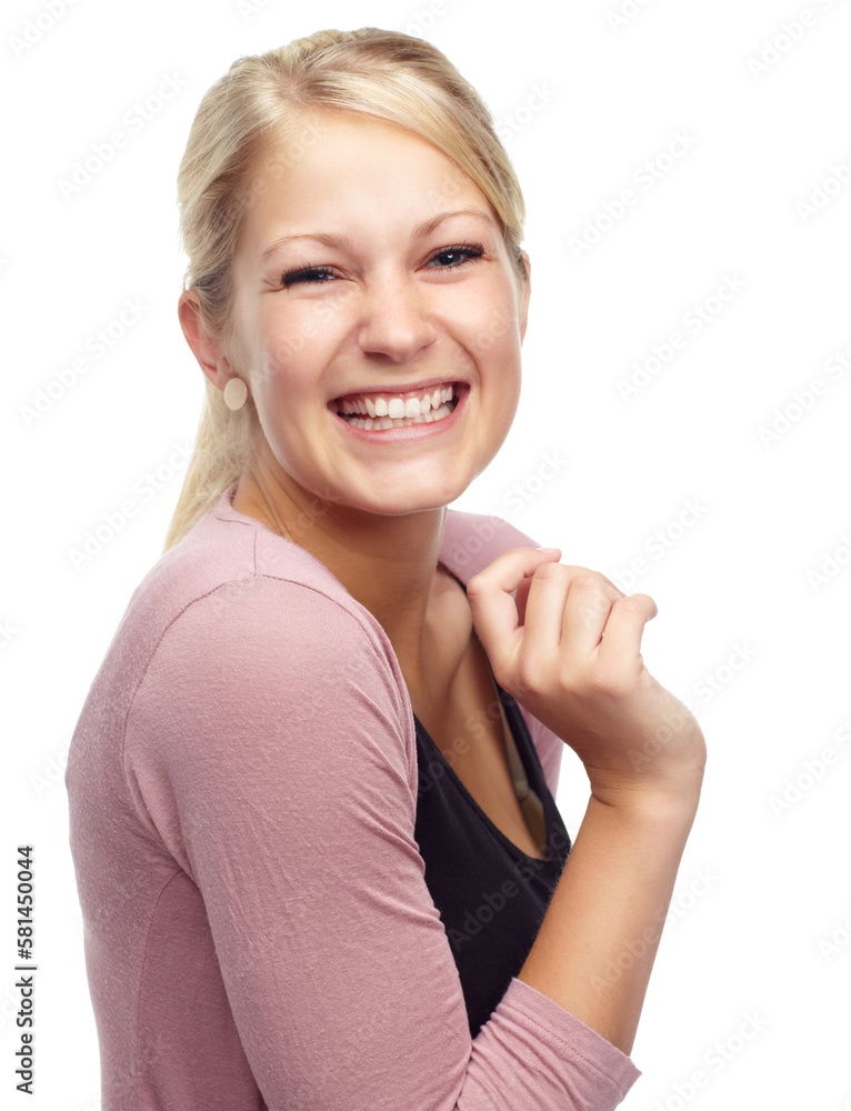 Keeping it positive. Studio shot of a cheerful and attractive young woman isolated on white. Keeping it positive. Studio shot of a cheerful and attractive young woman isolated on white.