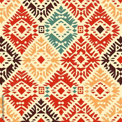 ndian seamless texture, traditional pattern, ethnic fabric, vintage motif, colorful design, ornamental art, floral print, handmade background, geometric culture, seamless textile, GENERATIVE AI
