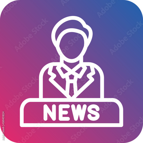 Vector Design News Anchor Icon Style