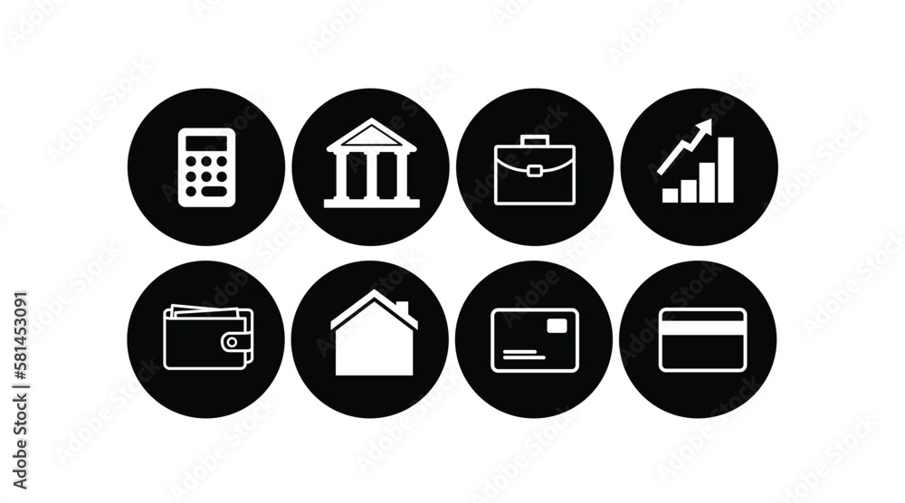 Money icon and finance icon set. Vector isolated editable illustration Money icon and finance icon set. Vector isolated editable illustration