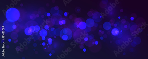 Colorful purple bokeh effect. Abstract Christmas texture glitter blur. Pink sparks vector firework explosion. Violet defocused sparkle lights on transparent background. Cosmic dust with glowing flares