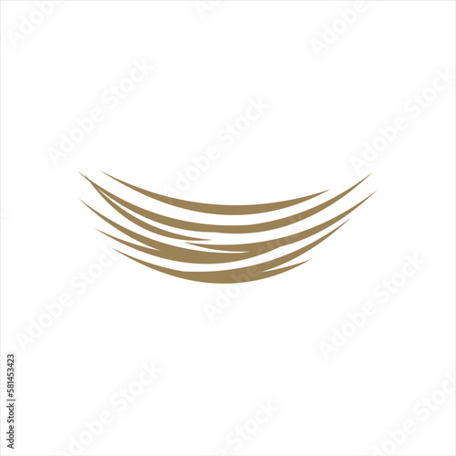 Nest bird logo. Logo is shaped with lines forming a nest in brown gradient color, creating a nest bird logo.
