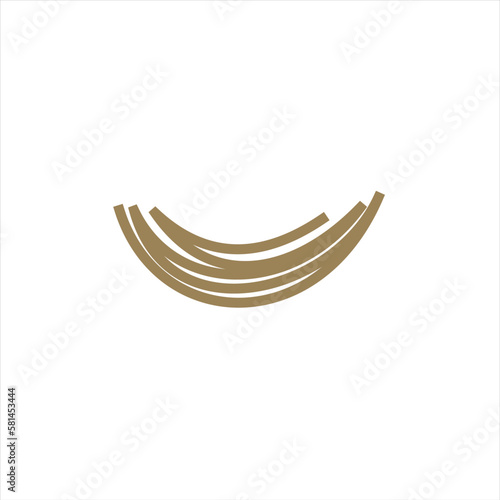Nest bird logo. Logo is shaped with lines forming  a nest in brown gradient color, creating a nest bird logo.
