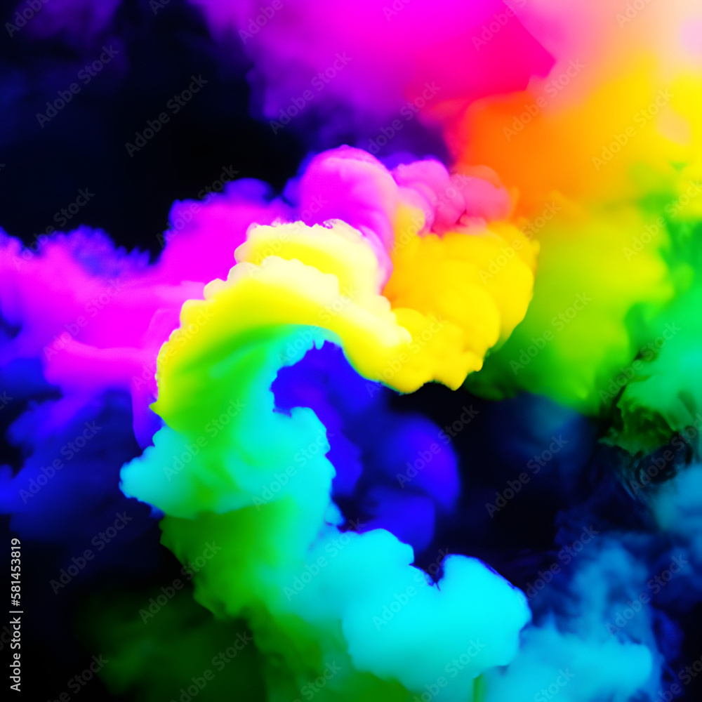 [Generative AI] colorful smoke
