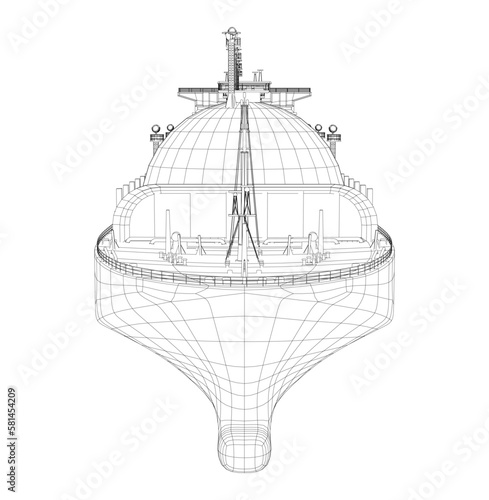 LPG Gas transportation lng tanker ship vector illustration.