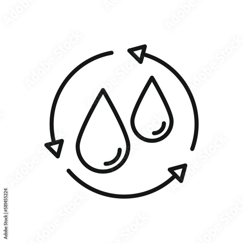 Editable Icon of Water Recycle, Vector illustration isolated on white background. using for Presentation, website or mobile app