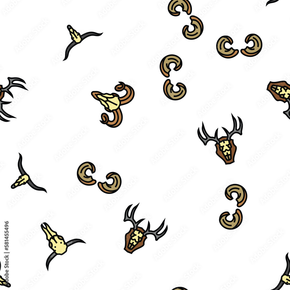 Obraz premium horn animal wildlife nature vector seamless pattern