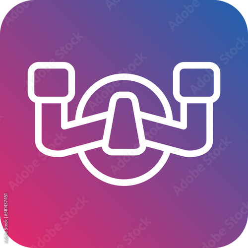 Vector Design Aeroplane Steering Wheel Icon Style
