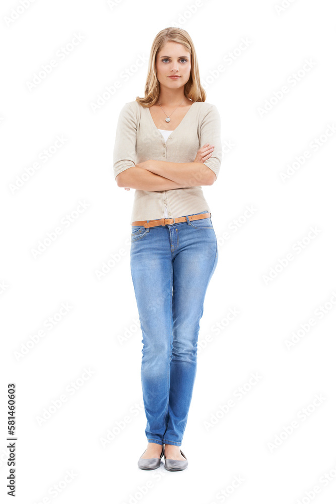 Casual confidence. an attractive young blonde woman isolated on white. Casual confidence. an attractive young blonde woman isolated on white.