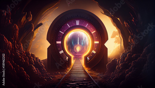 Time portal, travel through time, conceptual generative ai illustration