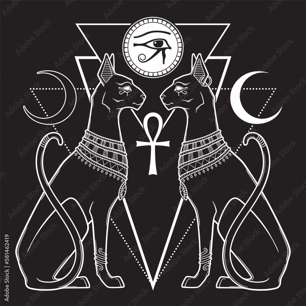 Bastet Egyptian Cat Goddess Tattoos