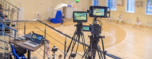 tv camera for broadcasting basketball