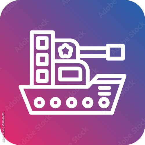 Vector Design Army Ship Icon Style