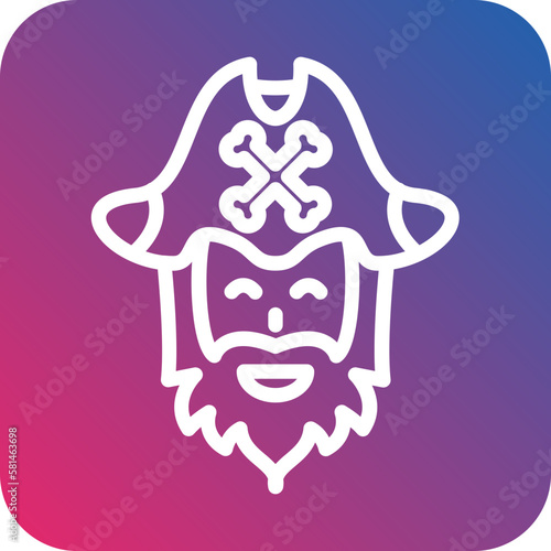 Vector Design Pirate Beard Icon Style