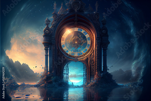 Time portal, travel through time, conceptual generative ai illustration