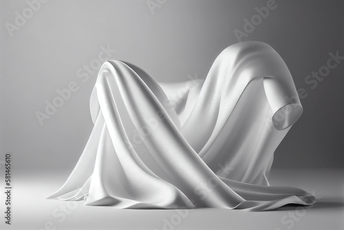 white flowing cloth background  mockup 3d render  soft  Product
