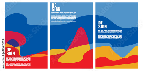 vector colorful fluid and liquid summer brochure background template